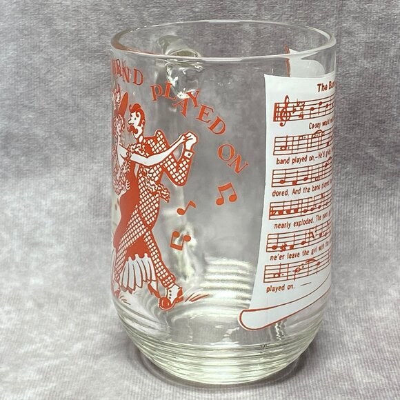 Hazel Atlas Big Top Peanut Butter Glass "The Band Played On" Song Lyrics Mug - Picture 3 of 10